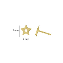 Cargar imagen en el visor de la galería, Topos De Estrella En Oro Amarillo 18k