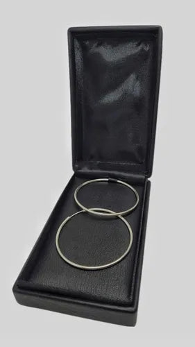 Aretes Candongas Clásicas En Plata + Estuche