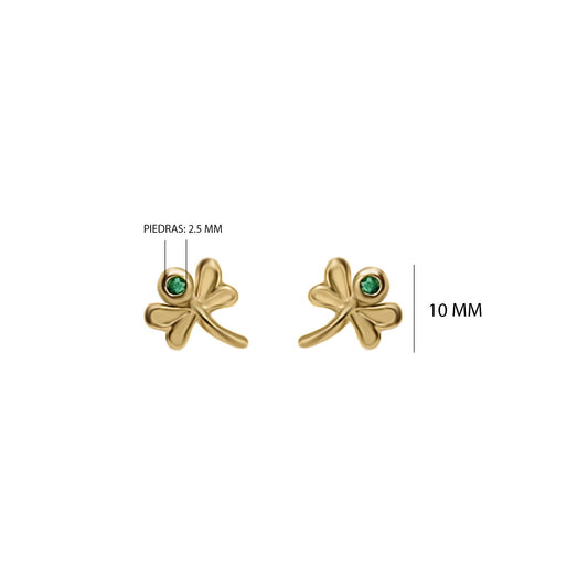 Topos Libelula Con Esmeralda En Oro Amarillo 18k