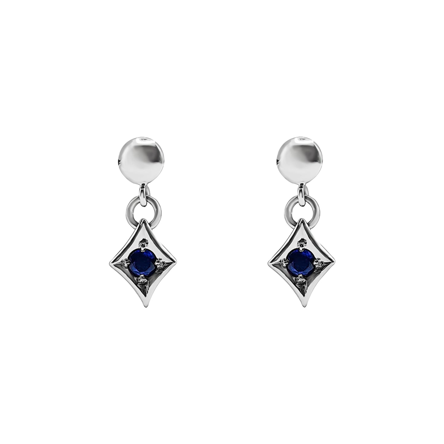 Aretes Solitarios Oro Blanco 18k