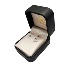 Cargar imagen en el visor de la galería, Topos De Mariposa En Oro Blanco  18k, Con gema