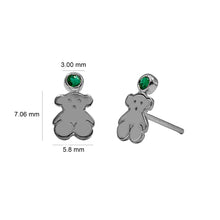 Cargar imagen en el visor de la galería, Topos De Oso Con Gema En Oro Blanco