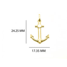 Cargar imagen en el visor de la galería, Dije ancla en oro amarillo 18k