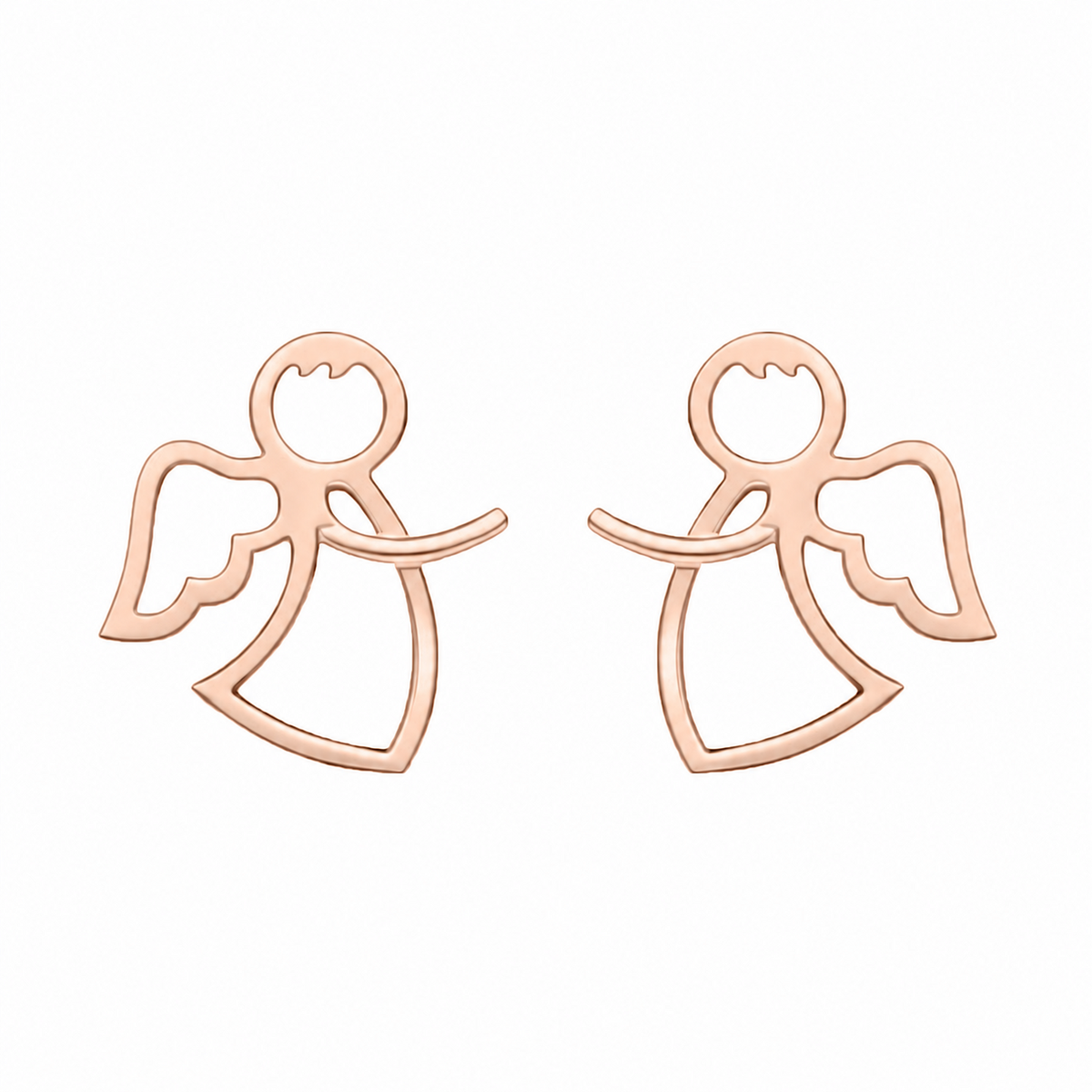 Aretes de ángel en oro rosado 18K – Joyería Renue