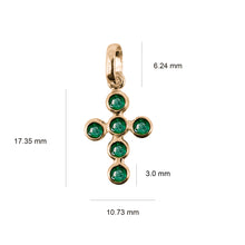 Cargar imagen en el visor de la galería, Dije cruz Oro Amarillo 18 k con Gemas