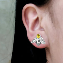 Cargar imagen en el visor de la galería, Topos Abeja En Plata y Circon