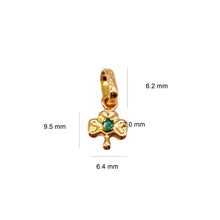 Cargar imagen en el visor de la galería, Dije trébol Oro Amarillo 18 k con Esmeralda