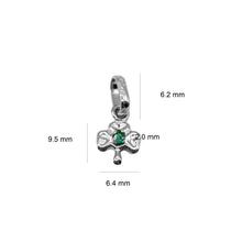 Cargar imagen en el visor de la galería, Dije trébol Oro blanco 18 k con gema
