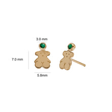Cargar imagen en el visor de la galería, Topos De Oso Con Gema En Oro Amarrillo