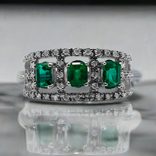 Cargar imagen en el visor de la galería, 3 Delirios de Esmeralda en Oro Blanco 18k
