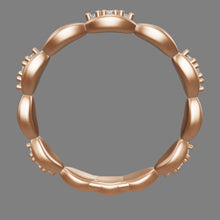 Cargar modelo 3D en el visor de la galería, Anillo con  Diamantes en Oro rosado 18 k