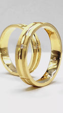 Cargar y reproducir el video en el visor de la galería, Argolla Matrimonial En Cruz : Oro 18k, Zircón.