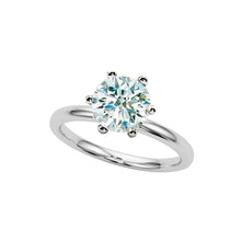 Cargar imagen en el visor de la galería, Anillo Compromiso: Plata Ley 950 Y Zircón, con Efecto Oro Blanco