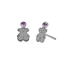 Cargar imagen en el visor de la galería, Topos De Oso Con Gema En Oro Blanco