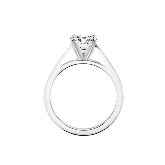 Anillo Catedral En Oro Blanco 18k Compromiso, Con Diamante