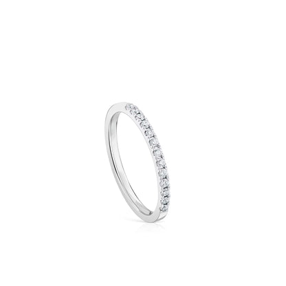 Cintillo en Oro Blanco 18k con Diamante