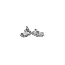Cargar imagen en el visor de la galería, Anillo x con Movimiento en Oro Blanco 18k  y Diamante
