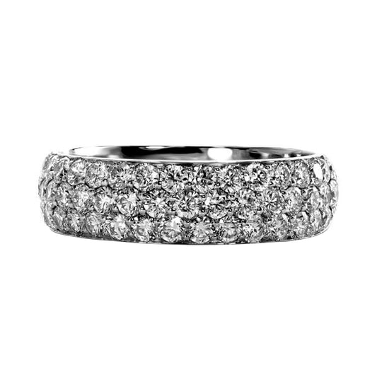 Anillo Media Diadema de Diamantes en Oro Blanco 18k