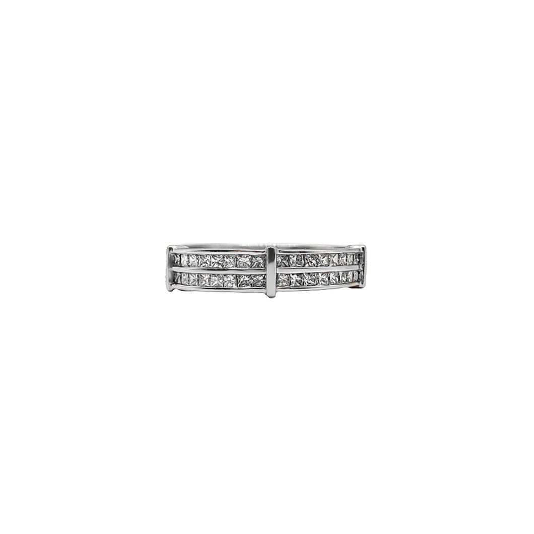 Anillo de Oro Blanco 18k en 4 secciones con  Diamantes