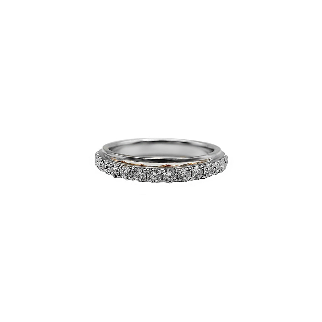 Anillo de Oro Blanco 18k con Diamantes