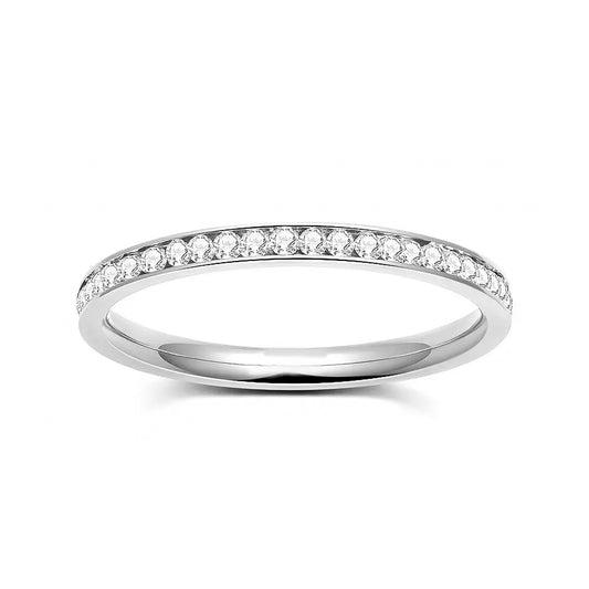 Anillo estilo Headband de Oro Blanco 18k con Diamantes