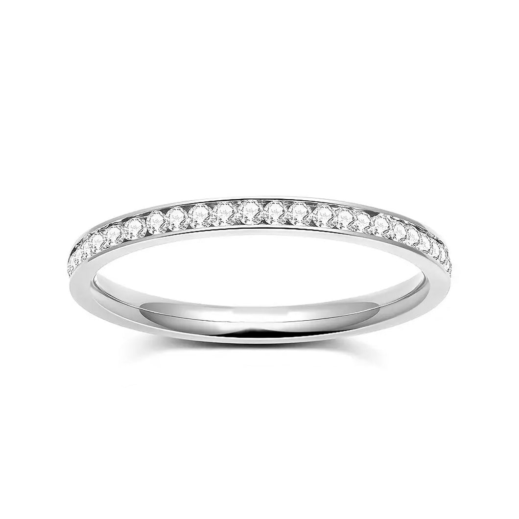 Anillo estilo Headband de Oro Blanco 18k con Diamantes