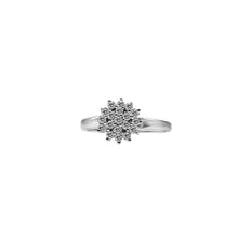 Cargar imagen en el visor de la galería, Anillo en Oro Blanco 18K  Estilo flor Diamante
