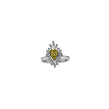 Cargar imagen en el visor de la galería, Anillo en Oro Blanco 18K  Lagrima con Diamantes
