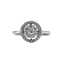 Cargar imagen en el visor de la galería, Anillo en Oro Blanco 18K Flor con Círculos Diamantes
