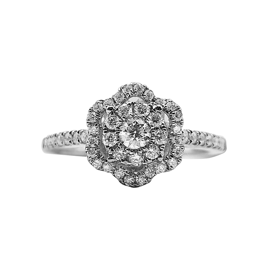 Anillo de Diamante Flores