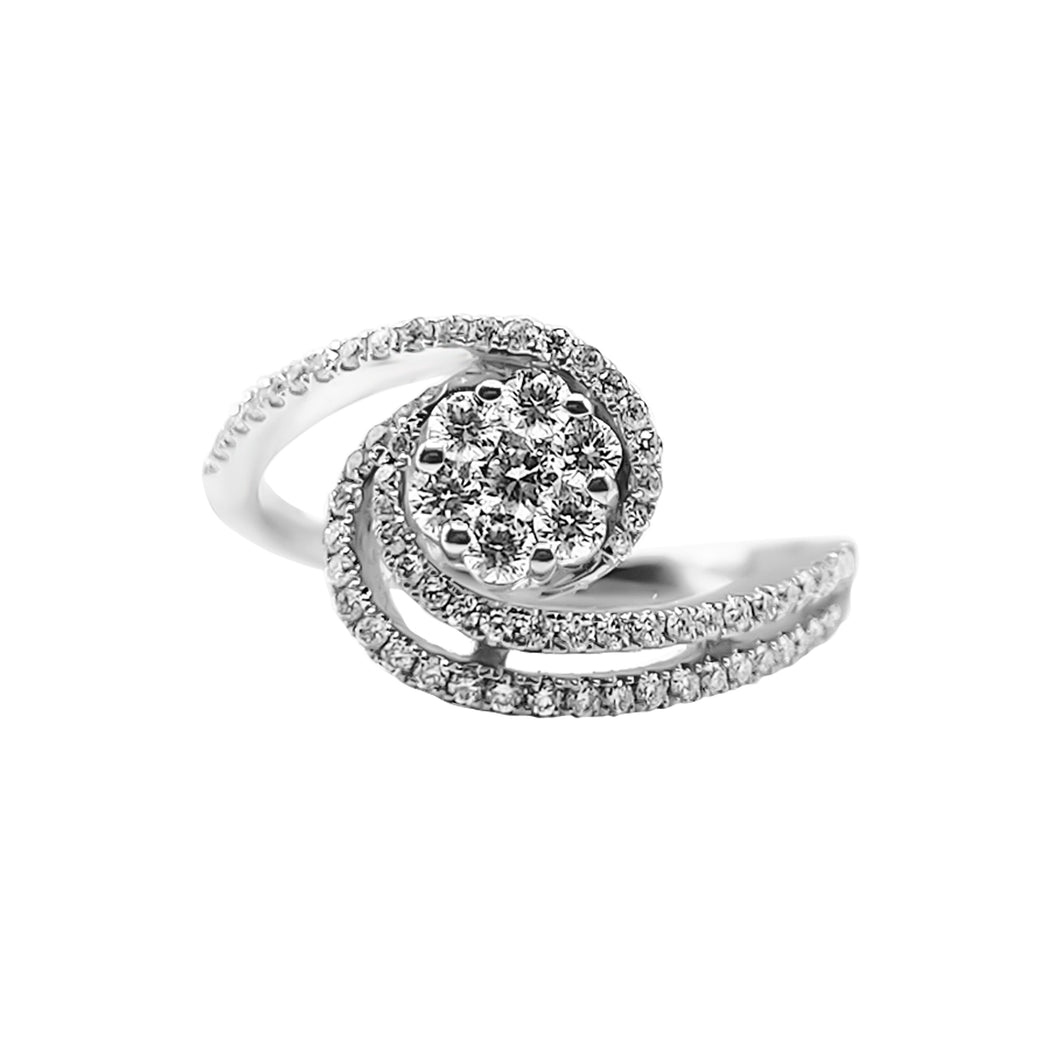 Anillo en Flor Espiral Diamante