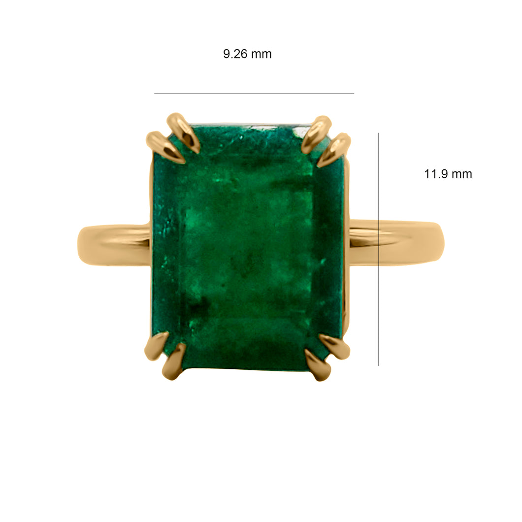 Anillo con Esmeralda en Oro Amarillo 18 k