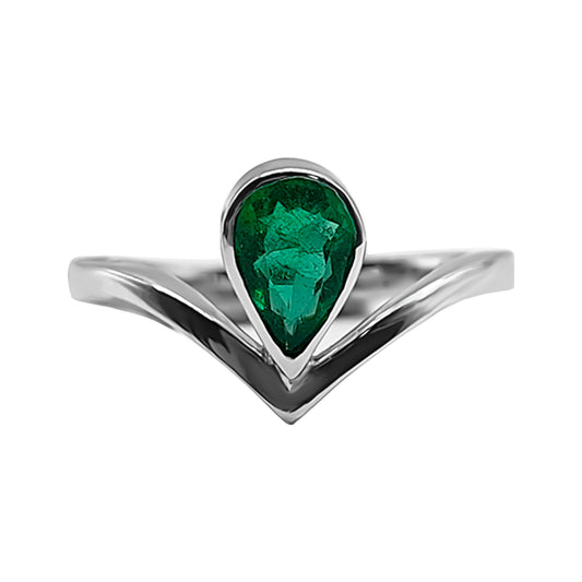 Anillo  Solitario Lagrima Esm