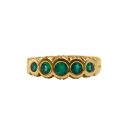 Oro Amarillo 18k Argolla con Esmeralda