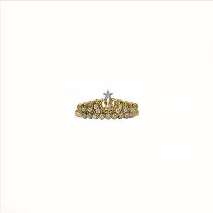 Anillo De 15 Años En Oro Blanco Con Circón