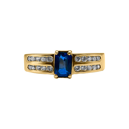 Anillo Diamantes Con Zafiro Diamond Ring With Sapphire