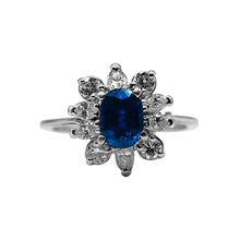Cargar imagen en el visor de la galería, Anillo Con Diamantes Y Zafiros En Caja Marquesa
