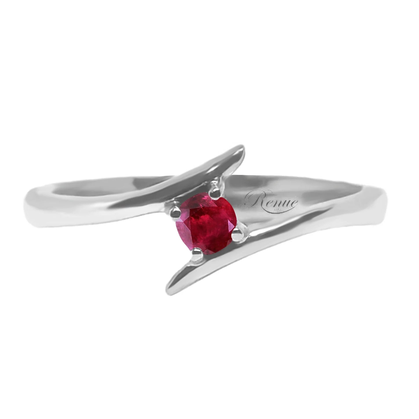 Anillo De Compromiso Oro Blanco 18 K con gema de 0.08 Cts aprox