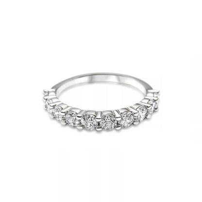 Anillo Cintillo En Plata Ley 950, Con Circon