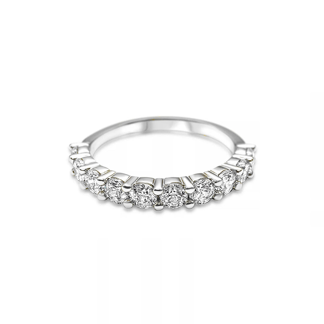 Anillo Cintillo En Plata Ley 950, Con Circon