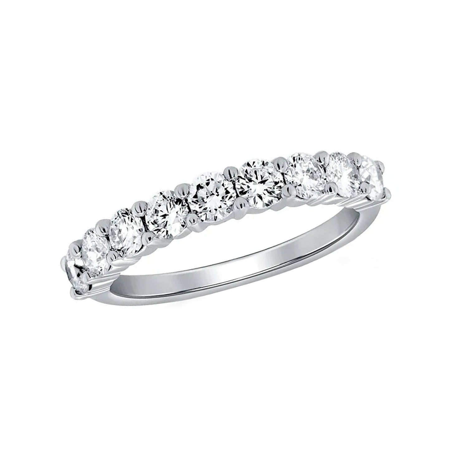 Anillo Cintillo En Plata Ley 950, Con Circon