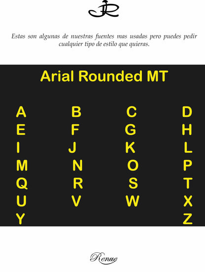 Dije Letra , Inicial Nombre en Arial Rounded mt  Oro 18K