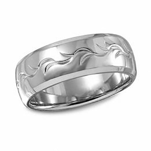 Argolla de Boda Matrimonio en Plata,con rodio efecto baño en Oro Blanco
