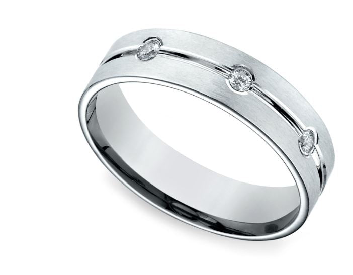 Argolla de Matrimonio ancha Satin Plata