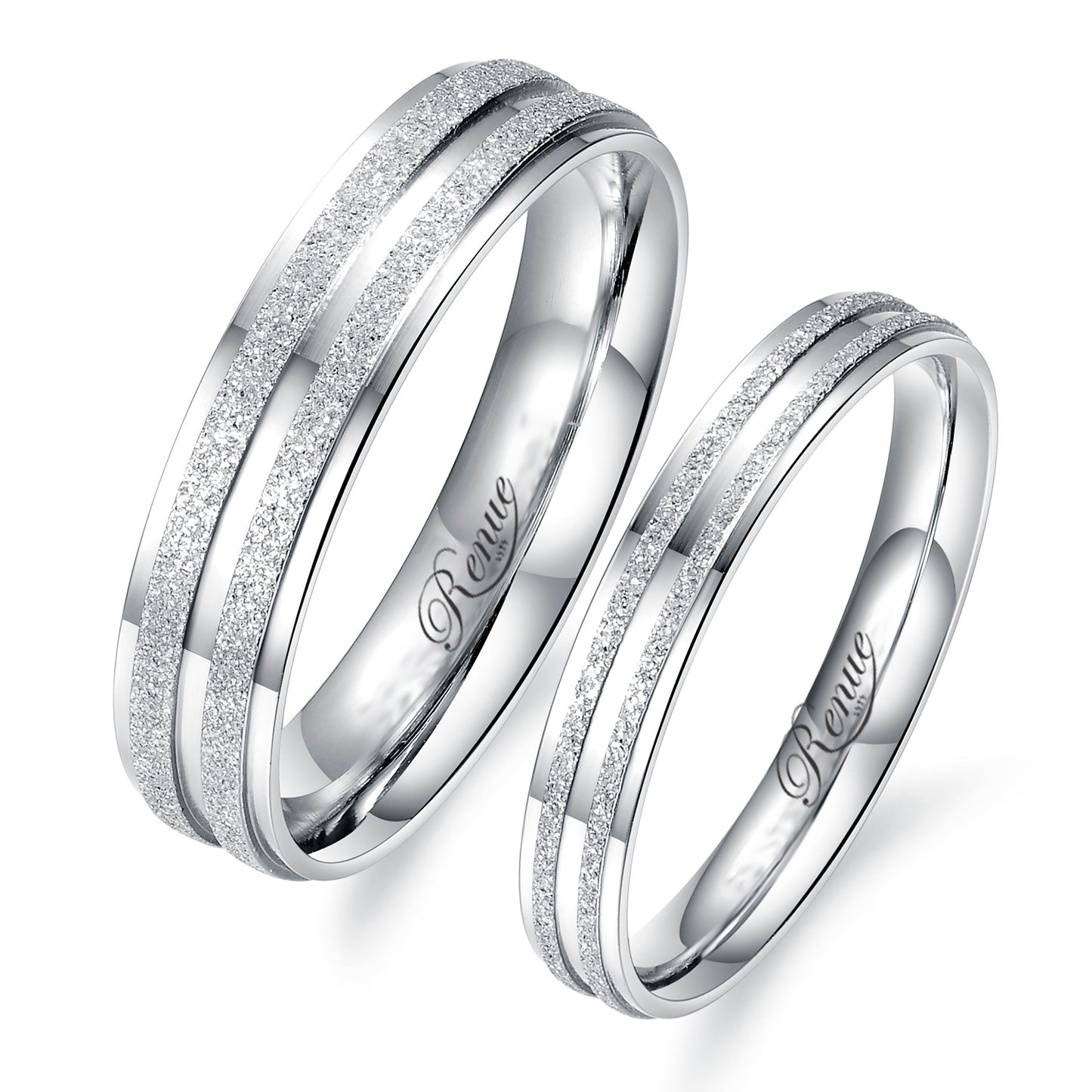 Argollas Matrimoniales con Surcos Diamantados en Plata