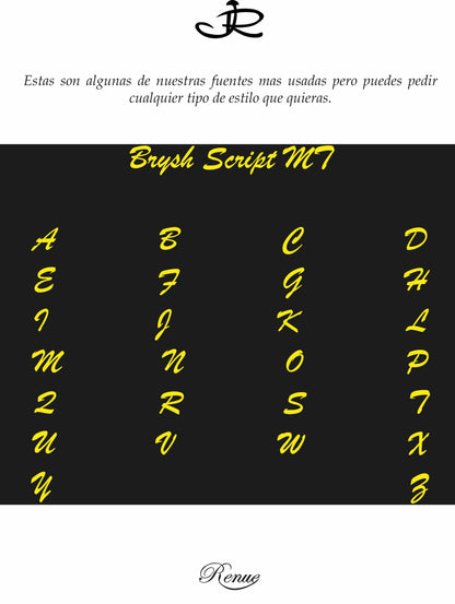 Dije Letra  , Inicial Nombre Brush Script Mt  Oro 18K