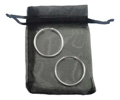 Candongas Clásicas En Plata Para Dama De 30mm