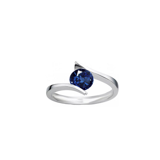 Anillo Solitario de Compromiso en Plata Ley 950