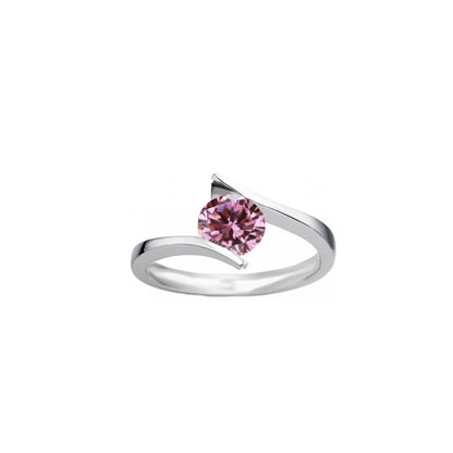 Anillo Solitario de Compromiso en Plata Ley 950