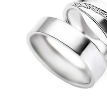 Anillo de Boda en Plata con rodio efecto de Oro Blanco y Circones POR UNIDAD